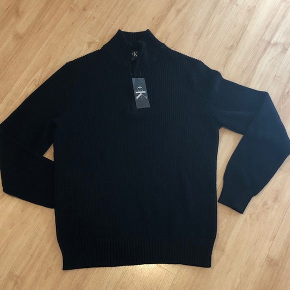 calvin klein men's black sweater